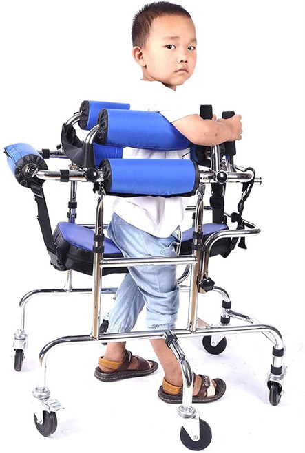 QIQIZHANG Walkers for Seniors Walker Children with Cerebral Palsy,Height-Adjustable Mobile Walker,Rollators 6 wheeS seat Disabled Assistive Equipment rollator Walker, Durable Mobility Aid., Blue