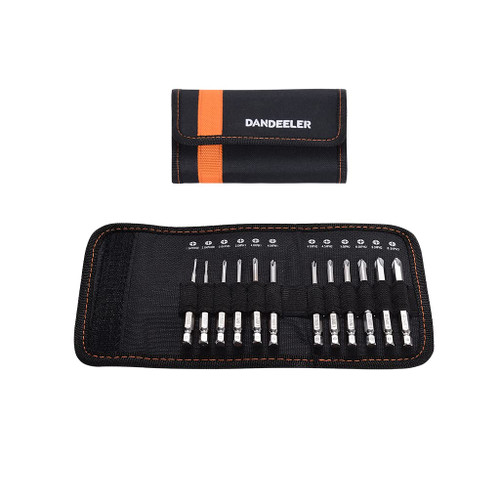 Dandeeler 12 Piece Phillips Drill Bit Set 123 3 Long, S2 Steel, with Tool Bag 12pc Phillips 3inch