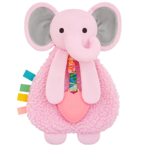 Pro Goleem Pink Elephant Loveys for Babies Girl and Boy, Baby Lovey with Teether, Baby Toys 0 3 6 9 12 Months, Safety Teething Toys for Babies Infant Newborn and Toddler