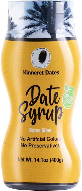 Kinneret Date Syrup, Silan (14.1 oz) | Low Glycemic Index | All Natural Honey Alternative | Convenient Squeeze Bottle| Great Sugar Replacement | Kosher - Including Passover
