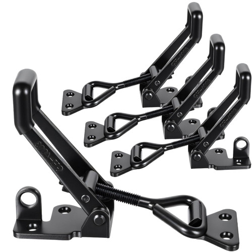 4 Pack Heavy Duty Toggle Clamp Latch,4003 Style 1320lbs Capacity Pull Clamp Black Adjustable Quick Release Hasp Clamps for Smoker Cabinet Boxes Case Trunk Jig,Metal Toggle Latch Catch Set