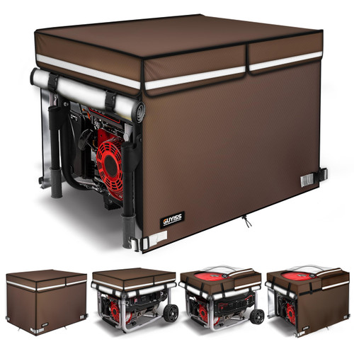 2025 Upgrade 900D+210D Heavy Duty Thicken Fabric. GUYISS Generator Covers While Running. 360° All-round Double-layer Protection. 38’’L×28’’W×27’’H. The Top can be Opened for Adding fuel. Coffee.
