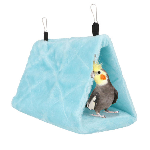 Wontee Bird Nest House Warm Bird Bed Hanging Hammock Snuggle Hut for Budgies Parakeets Caique Senegal Quaker Parrots Cockatiels Conures (Blue)