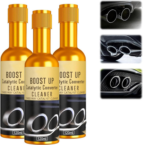 3Pcs Catalytic Converter Cleaner, Auto Parts Engine Cleaner,Exhaust System Pipe Carbon Removal Cleaners Treatment Additive Oil for Gas and Diesel Car
