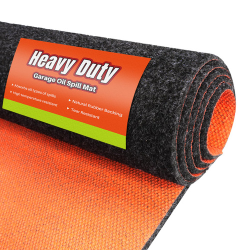 Heavy Duty Oil Spill Mat, Garage Floor Mat for Under Car, 32" X 32", Waterproof, 1/4" Rubber Backing Protects Floor, Reusable, Absorbs All Types of Spills (Black, 32" X 32")