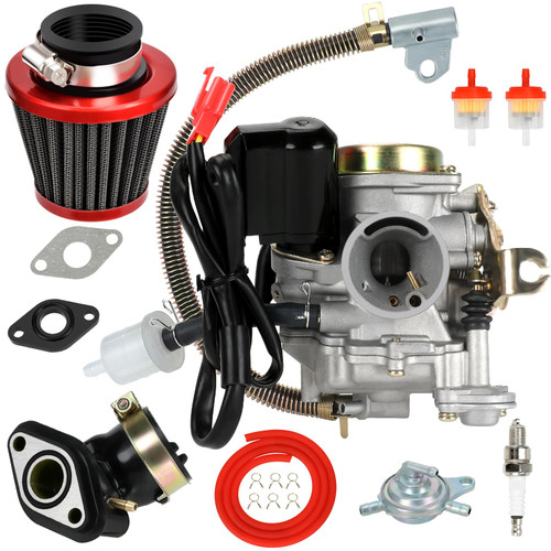 EOPOAYI GY6 50cc Carburetor PD18J Carb Kit Compatible with Tao tao 49cc 50 ATM50 Pony VIP Most Chinese Scooter Moped 139QMB 4-Stroke Engine Roketa Jonway Lance ATV Go Kart Parts with Fuel Line