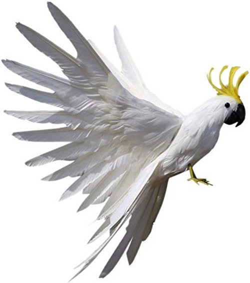 Taotenish Artificial Birds Lifelike Feathered Birds Model - 15.7inch White