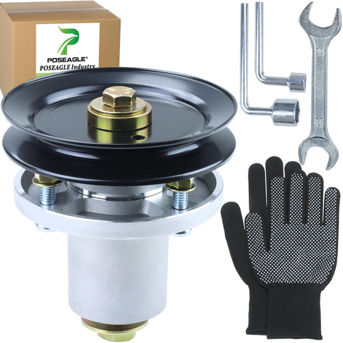 POSEAGLE 607418 Spindle Assembly with 604664 Pulley Replaces Hustler 601804 Spindle Assembly, Hustler Fastrak 54 Spindle, Hustler 54 inch Spindle for Hustler Raptor Flip-Up 54", Raptor SD 54" Decks
