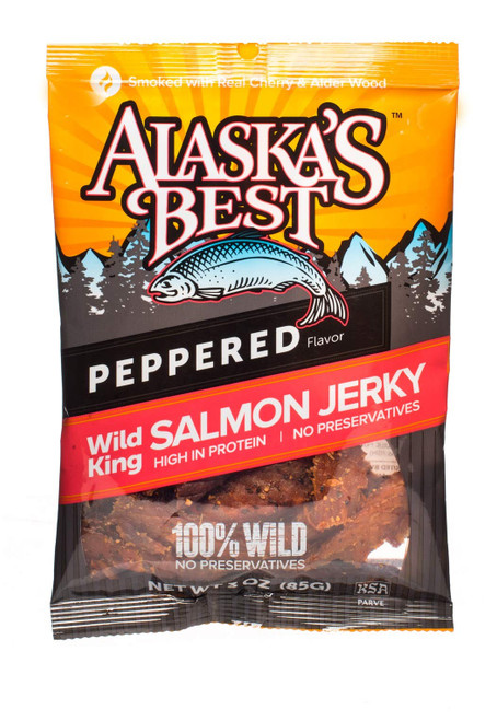 Alaska Best Jerky Salmon Pepper Pouch Packet 3 Ounce
