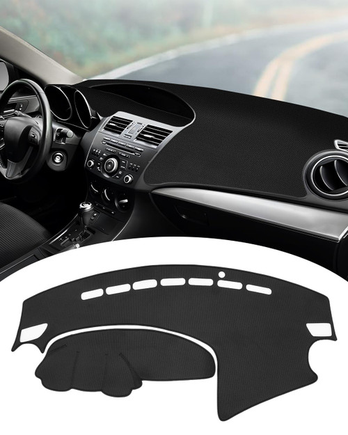 FIILINES Dash Cover Fit for Mazda 3 2010-2013 Accessories Dashboard Mat Cover for Mazda 3 Accessories Dash Mat Sunshade Nonslip Mesh Protector No Glare Black