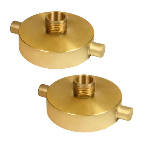 unrulysoul 2-1/2""NH NST Female x 3/4"" NPT Male Fire Hydrant Adapter, Fire Hydrant Hose Adapter Brass Fire Equipment for Fire Hose or Hydrant with Pin Lugs, 2PCS, Gold