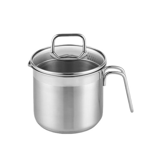 Stainless Steel Saucepan With Glass Lid, Sauce Pan, 2.5 Quart Cooking Pot, Perfect For Boiling Milk, Sauce, Gravies, Pasta, Noodles