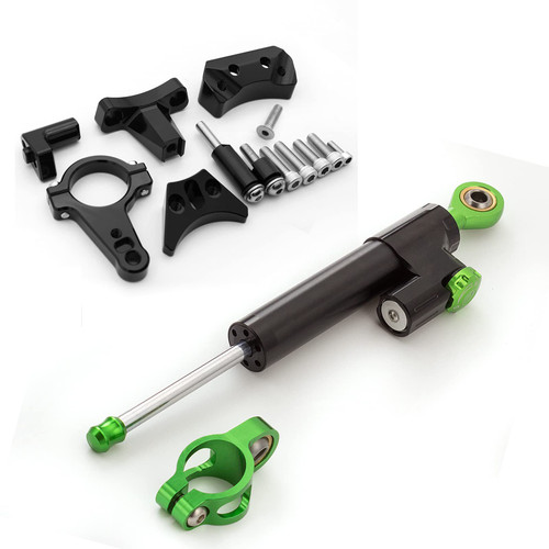 Fit For Ninja400 2018 2019 2020 2021 CNC Motorcycle Steering Damper Stabilizer Buffer Control Bar with Mounting Bracket Support Kit Full Set