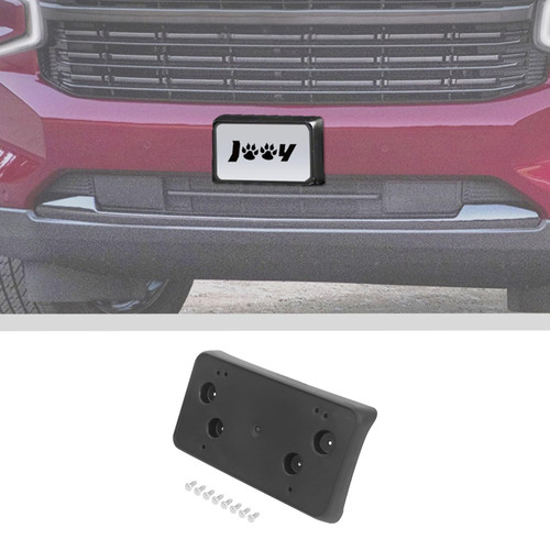 JWWY Front License Plate Mounting Bracket Frame Number Plate Holder Registration Plate Frame Fit for 2020-2025+ Chevy Suburban,Fit for Chevy Tahoe Exterior Accessories, ABS Black