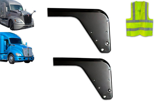 KOZAK Fairing Brackets Set for Behind Cab Cabin Fairing Extension Lower (Left Driver Side) Compatible with Kenworth T680 2013-2021, Compatible with Kenworth T680 Next GEN 2022+ PLUS Logo, Vest