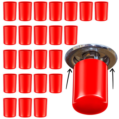 Pushglossy 24 Pcs Red Fire Sprinkler Head Protector - Paint Protection Cover for Recessed Sprinkler Heads