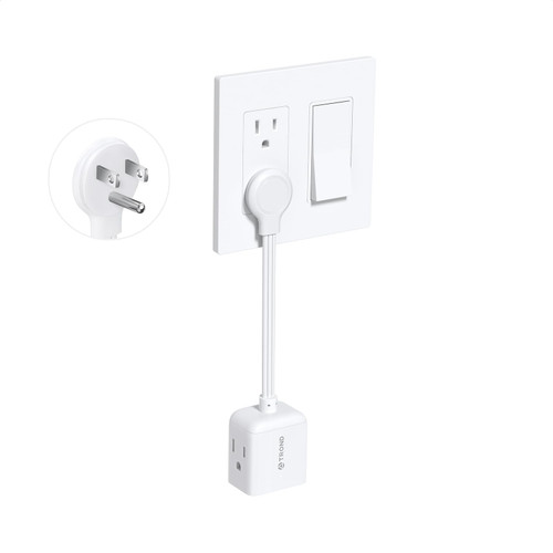 TROND Flat Outlet Extender with 6 Inch Cord - ETL Listed Flat Plug Extension Outlet Splitter Adapter, Electrical 3 Way Multi Wall Plug Extender for Home Office Dorm Room Cruise Ship Travel, White