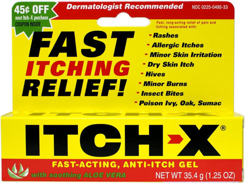 Itch-X Itch-X Anti-Itch Gel With Aloe Vera, Aloe Vera 1.25 oz (Pack of 2)