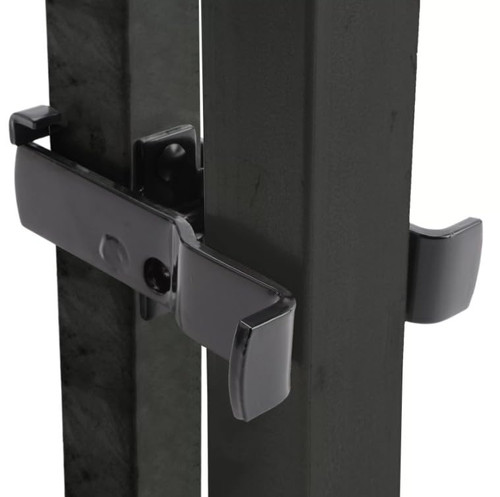 Industrial Square 2" x 2 1/2" Frame Fulcrum Strong Arm Gate Latch - Black