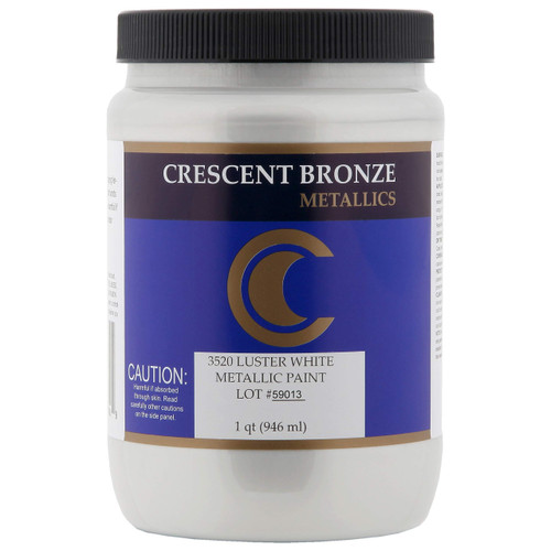 CRESCENT BRONZE Metallic Acrylic Paint - Ready-To-Use - All-in-One Interior and Exterior Home Improvement Paint - Multiple Applications - Premium Durability - 1 Quart - Luster White
