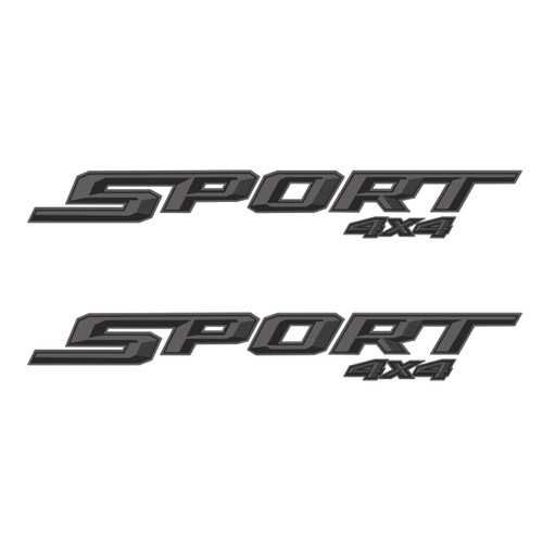 GOLD HOOK Sport 4x4 Decals, Replacement Bedside Stickers, Compatible with Ford F150 XLT F Truck 2015-2023, Premium Series (Sport 4x4 Charcoal)
