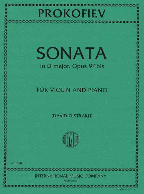 PROKOFIEV, Sonata in D Major, Opus 94bis for Violin and Piano (OISTRAKH, David)