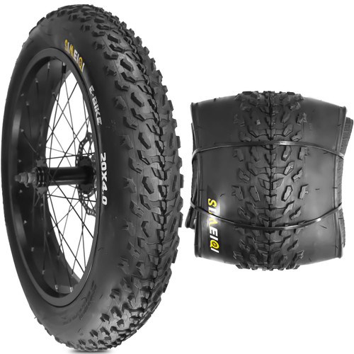 20" E-Bike Fat Tires 20 x 4.0 Folding Bead Tire for Electric Bicycles or with AV32mm Tubes Compatible Wide Mountain Snow Bike Tire (1 Tire No Tube)