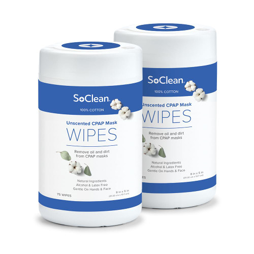 SoClean Unscented CPAP Mask Wipes 2-Pack