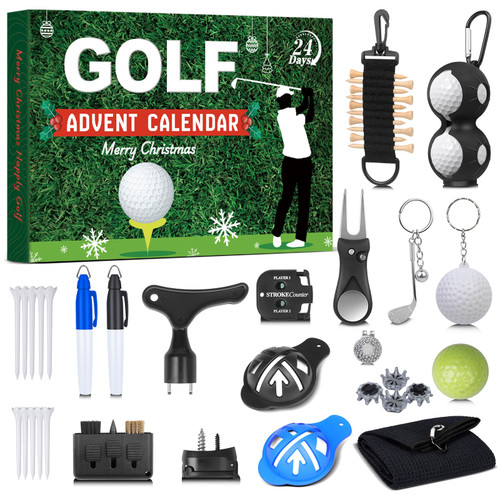 Golf Advent Calendar 2025 for Men Teen Boy, 24-Day Christmas Count-down Calendar for Father, Husband, or Boyfriend, Perfect Holiday Gift Featuring Golf Balls, Tees, Ball Markers