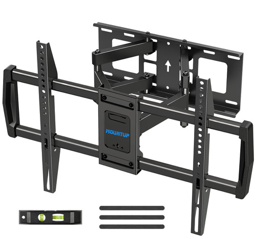 MOUNTUP Full Motion TV Wall Mount for Most 42-82 inch TVs, Wall Mount Bracket with Articulating Swivel and Tilt, TV Mount Max VESA 600x400mm, Holds up to 100lbs Fits 16" Stud