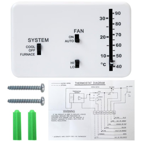 BUTITNOW New for Dometic 3106995.032 Analog Thermostat Replacement | White | Compatible with 12V RV Systems