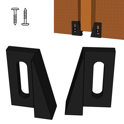 3 Pairs - Pocket Door Bottom Guide - Jamb Mounted Univeral Fit (Black) | Grovers Home Solutions