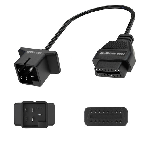 6 Pin OBD1 to 16 Pin OBD2 Adapter Cable Fit for Chrysler,OBD1 to OBD2 Convertor Adapter Cable Compatible for Jeep/Dodge/Chrysler Vehicle 6 Pin Connector with TCS Diagnostic Tools