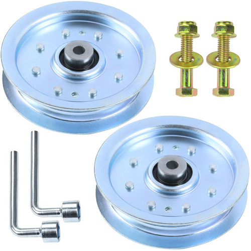 POSFLAG 2 Pack 753-08171 Idler Pulley Kit Replaces Cub Cadet 756-04129B Idler Pulley 756-04129B, Idler Pulley 753-08171, MTD 75308171, 756-04129, 956-04129 753 08171 for Cub Cadet RZT50, LTX1040 Decks