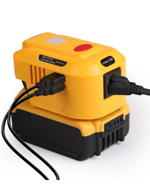 TPDL 150W for DeWalt 20V 60V Battery Inverter, DC 20V to AC 110V Power Inverter Work for Dewalt Battery with AC Outlet/Dual USB Port /200ML LED Light