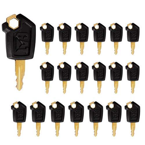 Yasashii 20 PCS CAT Loaders Excavators Keys CAT Heavy Equipment Ignition Key With 10 Key Chains #5P8500