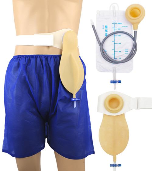 Colostomy bags, Reusable Drainable Pouches for Ostomy Ileostomy Stoma Care Portable Urine System Urinary Collection Bag with a Belt, Ostomy Supplies, Non-irritating, for Elderly&Man Day&Night (1000ml)
