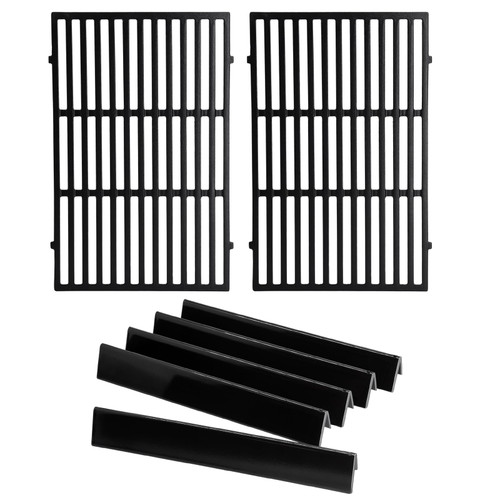 Hiorucet Grill Parts for Weber Genesis 300 Series E-310 E-320 E-330 S-310 S-320 S-330 EP-310 EP-320 with Front Control Knob, 7524 Grill Grates 7620 7621 Flavorizer Bars for Weber Genesis Grill Parts