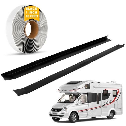 RV Slide Out Ski Set RV Floor Saver Solution, Corner Edge Protector Tracks, Prevent Sticking & Catching for RV Camper, 2-Pack with Butyl Tape