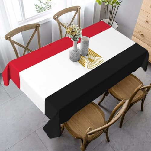 AOLXDE Egyptian Flag Print Rectangular Tablecloth Peach Skin Velvet Table Cover for Indoor/Outdoor Dining Kitchen