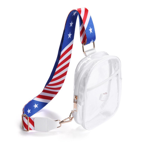 Clear Bag for Stadium Events, Stadium Approved Crossbody Bags for Women Men, Small Concerts Game Day Purse Bag (White 02)