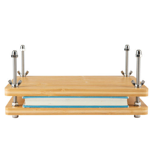 pamctry Bamboo Wooden Book Press for Bookbinding - Portable Bookbinding Machine and Book Press (11.6 x 7.9 inches)