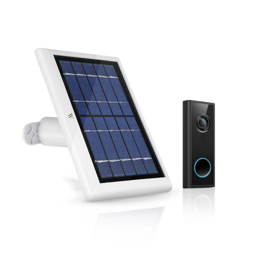 Wasserstein Weatherproof Solar Panel Compatible with eufy Doorbell (Security Wi-Fi Video Battery-Powered Doorbell) (White) (Eufy Video Doorbell 2K Not Included)