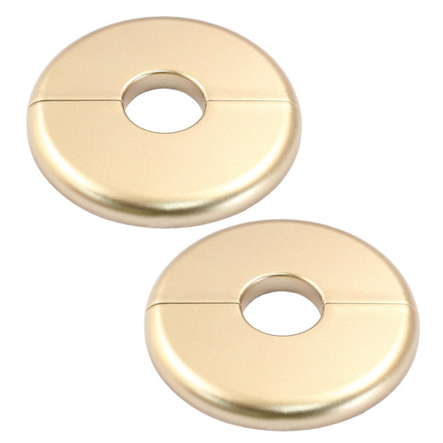 Waziaqoc 2 Pcs Wall Split Flange, ABS Round Self-Adhesive Escutcheon Plate Buckles for 0.88 Inch/22 mm Diameter Pipe(Gold)