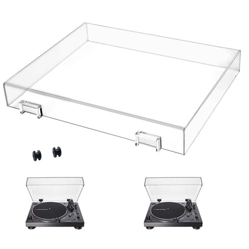 YJNBEST Stereo Turntable Dust Cover Protector Compatibe with Audio AT-LP120XUSB-BK/AT-LP120XBT-USB-T-e-c-h-n-i-c-a, Clear Acrylic Stereo Turntable Dustcover for Modern Vintage Record Players, Clear