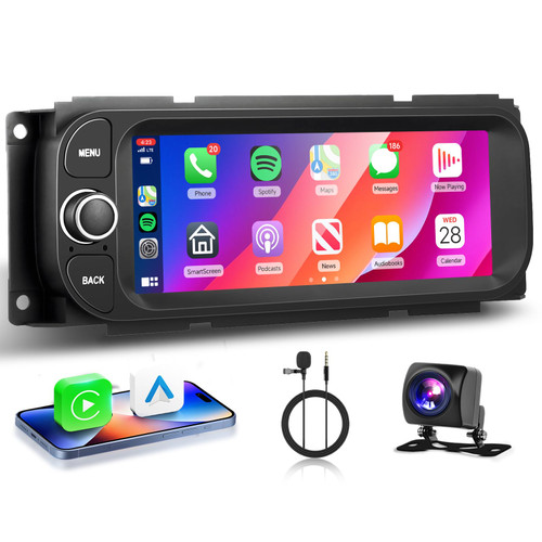 2+64G for Dodge Ram 1500/2500/3500 Radio 2002-2006,for Jeep Grand Cherokee 1999-2004,for Jeep Wrangler 2003-2006-Android Wireless CarPlay Android Auto 6.86” IPS Touch Screen Car Radio for Dodge Ram