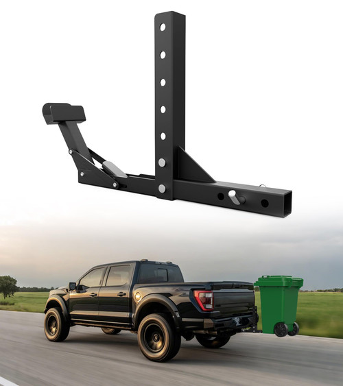 ELITEWILL New Trash Can Hauler Hitch Trash Can Transporter,Wheeled Garbage Can Towing Carrier Fit for Truck Auto Car SUV Golf Cart ATV UTV with 2" Receiver