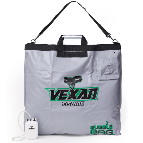 Vexan Aerated Tournament Weigh In Bag for Bass Fishing - Heavy Duty 24"x24" Bubble Fish Bag for Live Fish w/Built-In Aerator System - Waterproof, Zippered, Padded Handles, Triple-Welded Seams