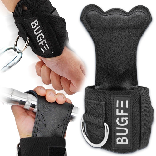Weight Lifting Grip Straps with D Ring and Wrist Wrap Support, Wrist Cuffs for Cable Machine Workouts, Strong Leather Straps for Deadlifts, Bodybuilding & Powerlifting Weight Lifting Grip Straps with D Ring and Wrist Wrap Support, Wrist Cuffs for Cable Machine Workouts, Strong Leather Straps for Deadlifts, Bodybuilding & Powerlifting