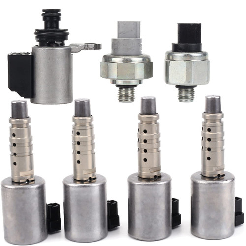 Transmission Solenoids Kit JF017E JF016E RE0F10E with Pressure Sensor Compatible with Nissan Altima Infiniti JX35 2012-2016 (pack of 7)